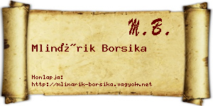 Mlinárik Borsika névjegykártya
